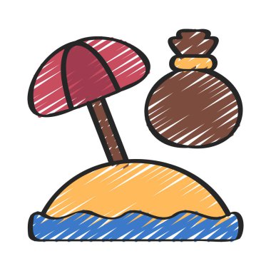 Tatil sırasında düz simge, vektör illüstrasyonu kazan 