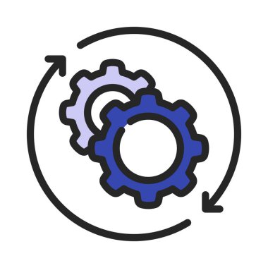 Süreç Yönetimi simgesi, vektör illüstrasyonu     