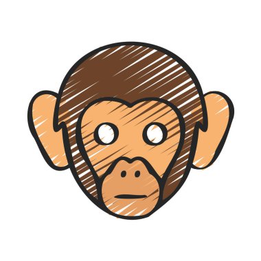 şirin maymun çizgi film ikonu vektör illüstrasyon grafik tasarımı
