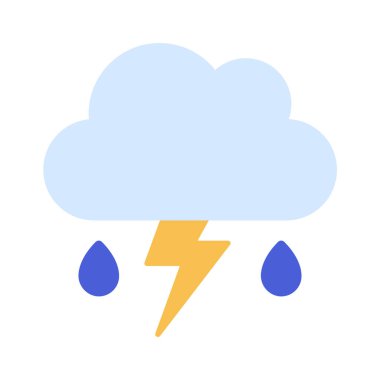 Şimşek Yağmuru Bulut Simgesi, Vektör İllüzyonu