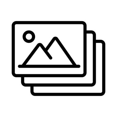 Aralıksız Fotoğraflar düz simgesi, vektör illüstrasyonu 