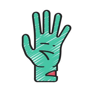 Zombi el ağ ikonu vektör illüstrasyonu