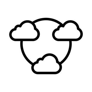 Bulutlar Döngü Simgesi, Vektör İllüstrasyonu