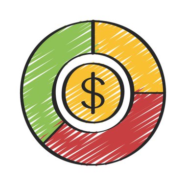 Grafik Grafiği Düz Simge Çemberi Turtası