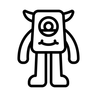 Beyaz arkaplanda canavar tasarımı vektör çizimi 