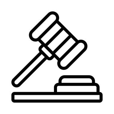 Yargıç Tokmak ikon vektör çizimi tasarımı