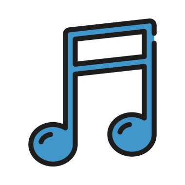 müzik notası ikon vektör illüstrasyonu 