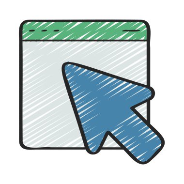 Web Sitesi Web simgesi vektör illüstrasyonuna tıklıyor