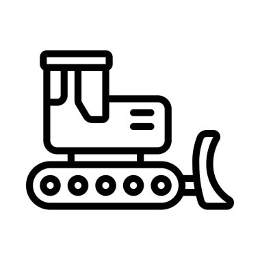 Buldozer Ağ ikonu vektör illüstrasyonu