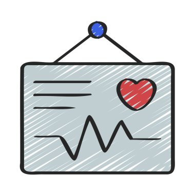 Sağlık İstatistikleri düz simge, vektör illüstrasyonu 