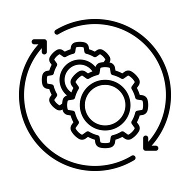 Süreç Yönetimi simgesi, vektör illüstrasyonu     