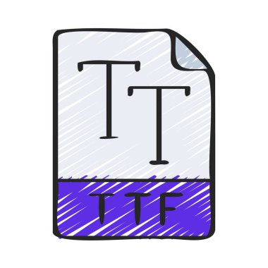 TT dosya düz simgesi, vektör illüstrasyonu 