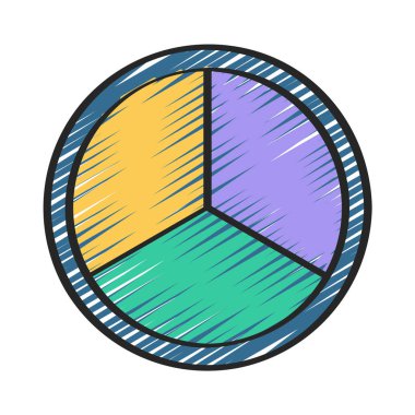 Grafik Grafiği Düz Simge Çemberi Turtası