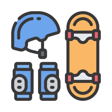 Kaykay web simgesi vektör illüstrasyonu