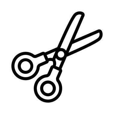 Beyaz arka plan üzerinde simge vektör çizim makas 