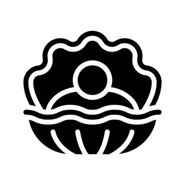 İstiridye yassı simgesi, vektör çizimi 