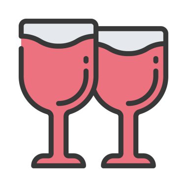 içecekler düz simgesi, vektör çizim 