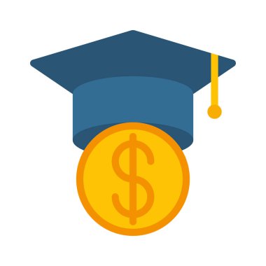 Öğrenci Kredisi simgesi, vektör illüstrasyonu basit tasarım