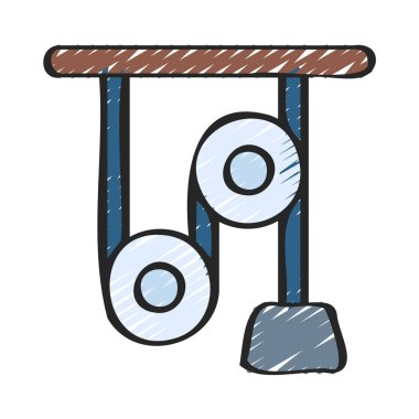 Makara Ağırlığı düz simgesi, vektör illüstrasyonu 