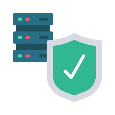 arkaplanda izole edilmiş sunucu güvenlik vektörü simgesi
