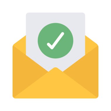 Onaylanmış E- posta, İzole edilmiş Beyaz Arkaplan Simgesi 