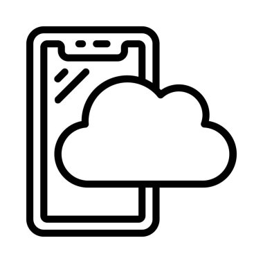 Telefon Bulutu Simgesi, Vektör İllüstrasyonu