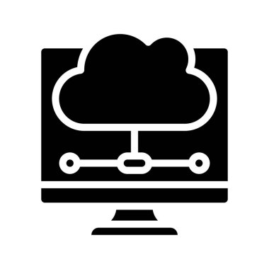Bulut Hesaplama Ağı Simgesi, Vektör İllüstrasyonu