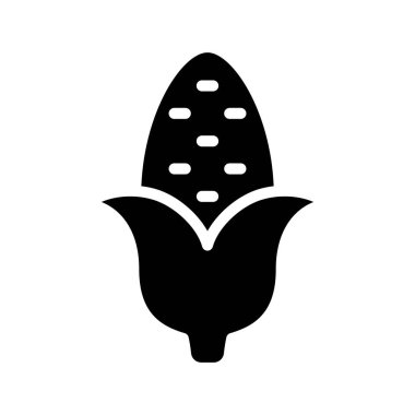 mısır koçanı düz simgesi, vektör illüstrasyonu