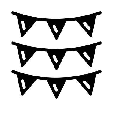 Bunting düz simge, vektör illüstrasyonu 