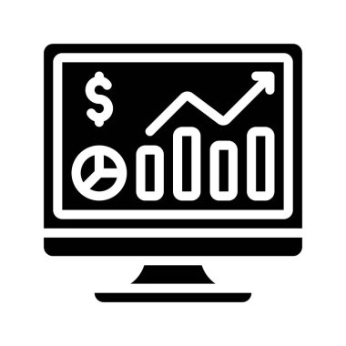 para ve grafik simgesi içeren dizüstü bilgisayar, basit biçim