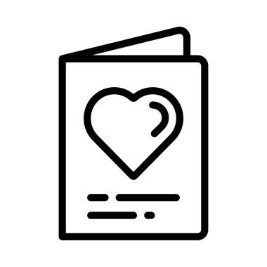 Sevgililer günü kartı simgesi, vektör illüstrasyonu basit tasarım