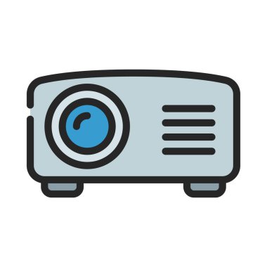 Video projektör simgesi, vektör çizim       