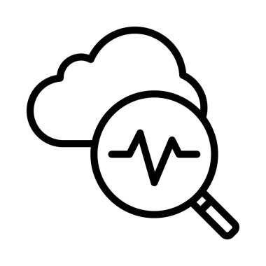 Bulut Oranı Simgesini İzle, Vektör İllüstrasyonu