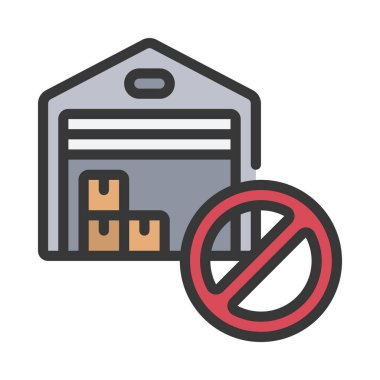 Depo simgesi yok, vektör illüstrasyonu 