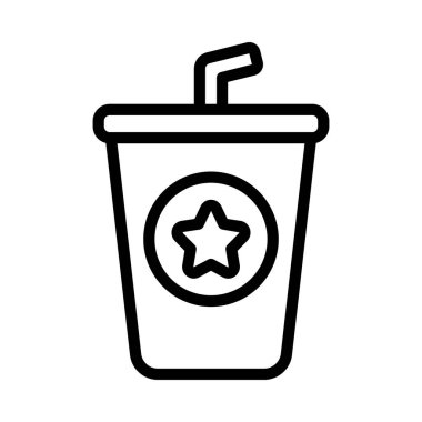 Cinema İçecek Kupası ikon vektörü. düz tasarım illüstrasyon.