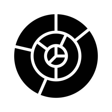 Grafik Grafiği Düz Simge Çemberi Turtası