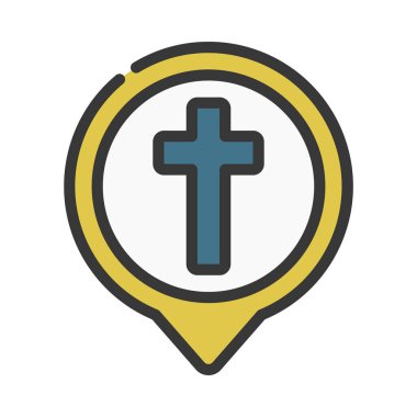 Kilise ikonu vektör çizimi tasarımı