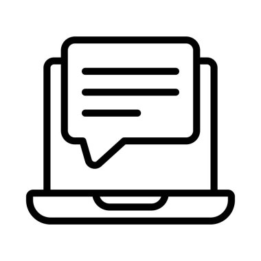 Laptop Geri bildirim İleti simgesi, vektör illüstrasyonu 