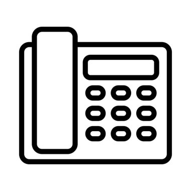 Dikdörtgen Ev Telefonu ikonu vektör çizimi 