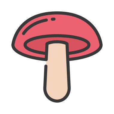 Beyaz arkaplanda mantarın vektör çizimi