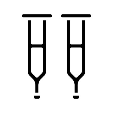 Koltuk değnekleri düz simge, vektör çizimi 