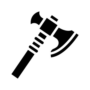 Viking Axe düz simgesi, vektör illüstrasyonu 