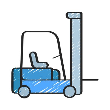 Forklift ağ simgesi vektör çizimi     