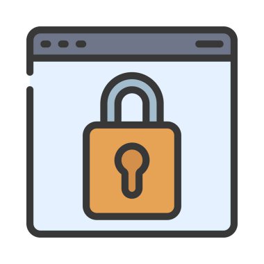 lock icon, vector illustration simple design