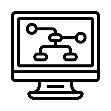 Bilgisayar Akımı grafik simgesi, vektör illüstrasyonu 