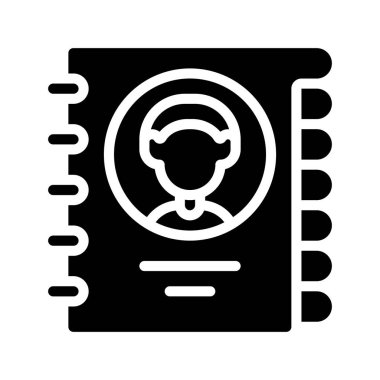 iletişim defteri düz vektör simgesi