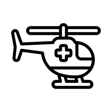 Tıbbi helikopter. Web simgesi basit illüstrasyon  