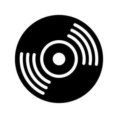 Vinil disk simgesinin vektör illüstrasyonu