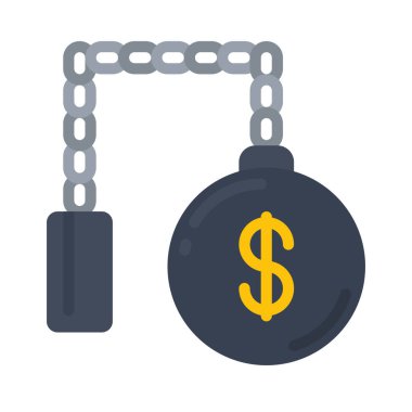 Borç simgesi vektör illüstrasyon tasarımı