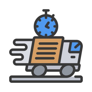 Beyaz arka planda hızlı dağıtım simgesi. Vektör illüstrasyonu. 